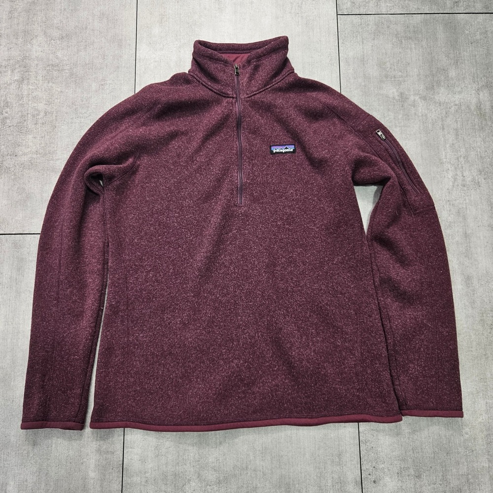 Patagonia Better Sweater 1/4 Zip Pullover Burgundy Purple Women Large 25618